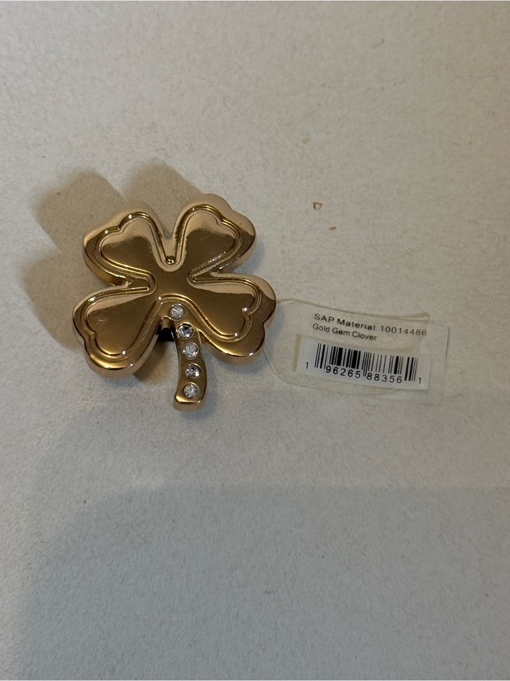 Crocs charm Gold Four-Leaf Clover with Crystal Accents